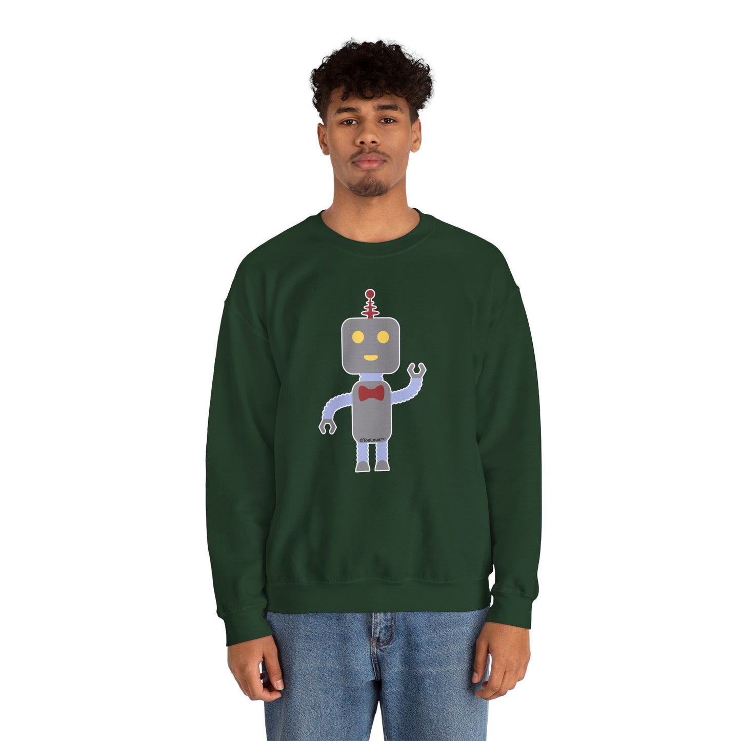 Cute Robot Male Adult Dark Sweatshirt by TOOLOUD