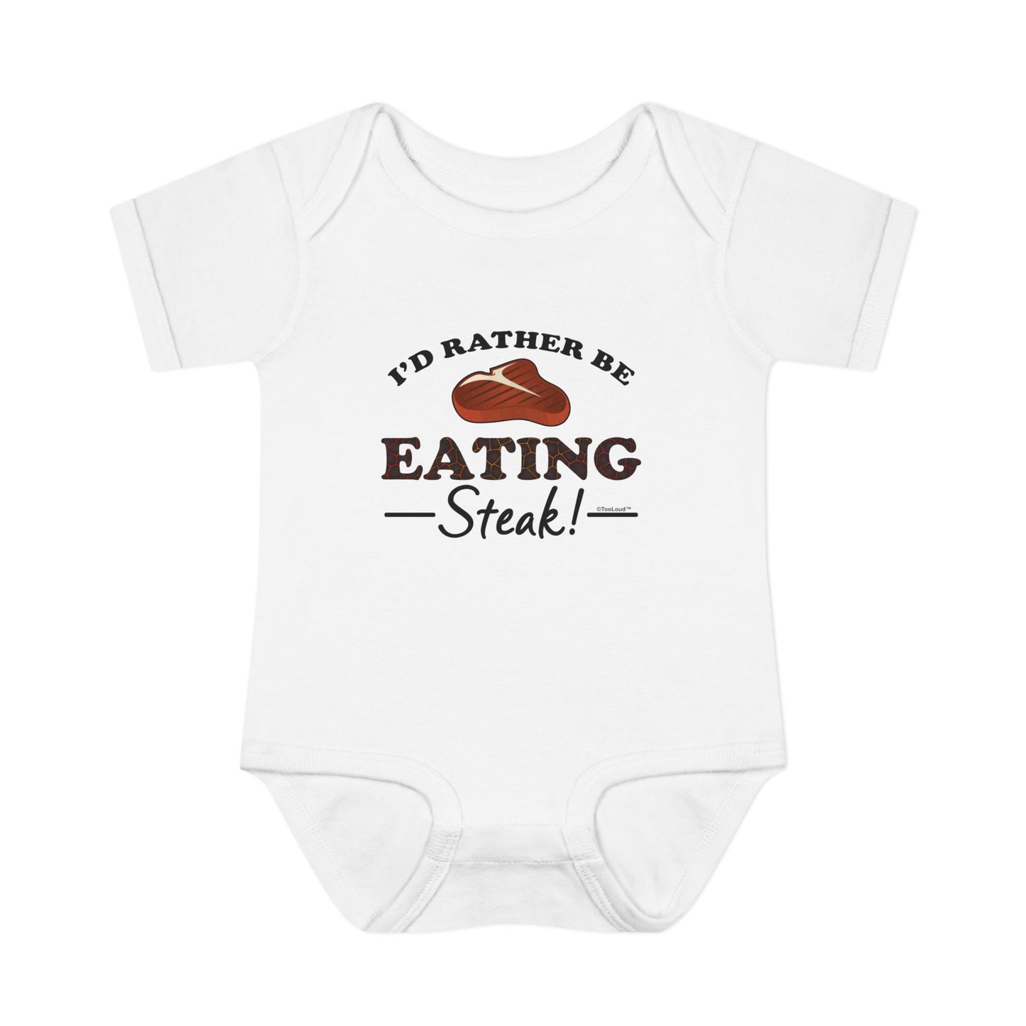 I’d Rather – Steak Baby Romper Bodysuit by TOOLOUD
