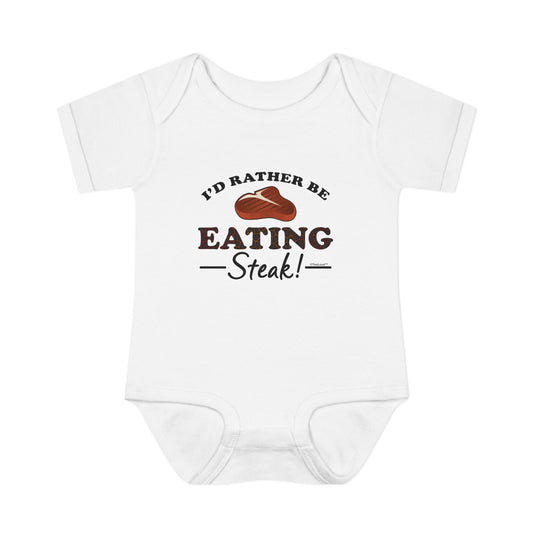 I’d Rather – Steak Baby Romper Bodysuit by TOOLOUD