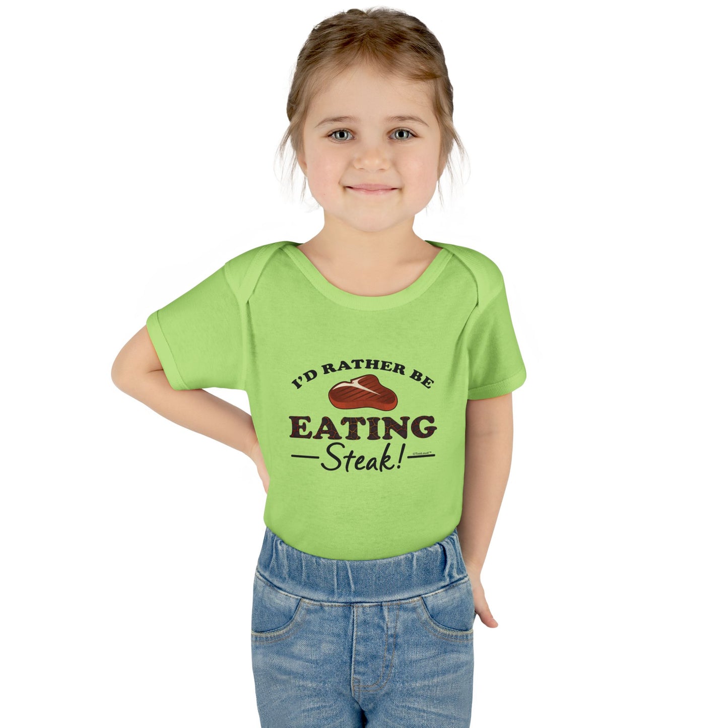I’d Rather – Steak Baby Romper Bodysuit by TOOLOUD