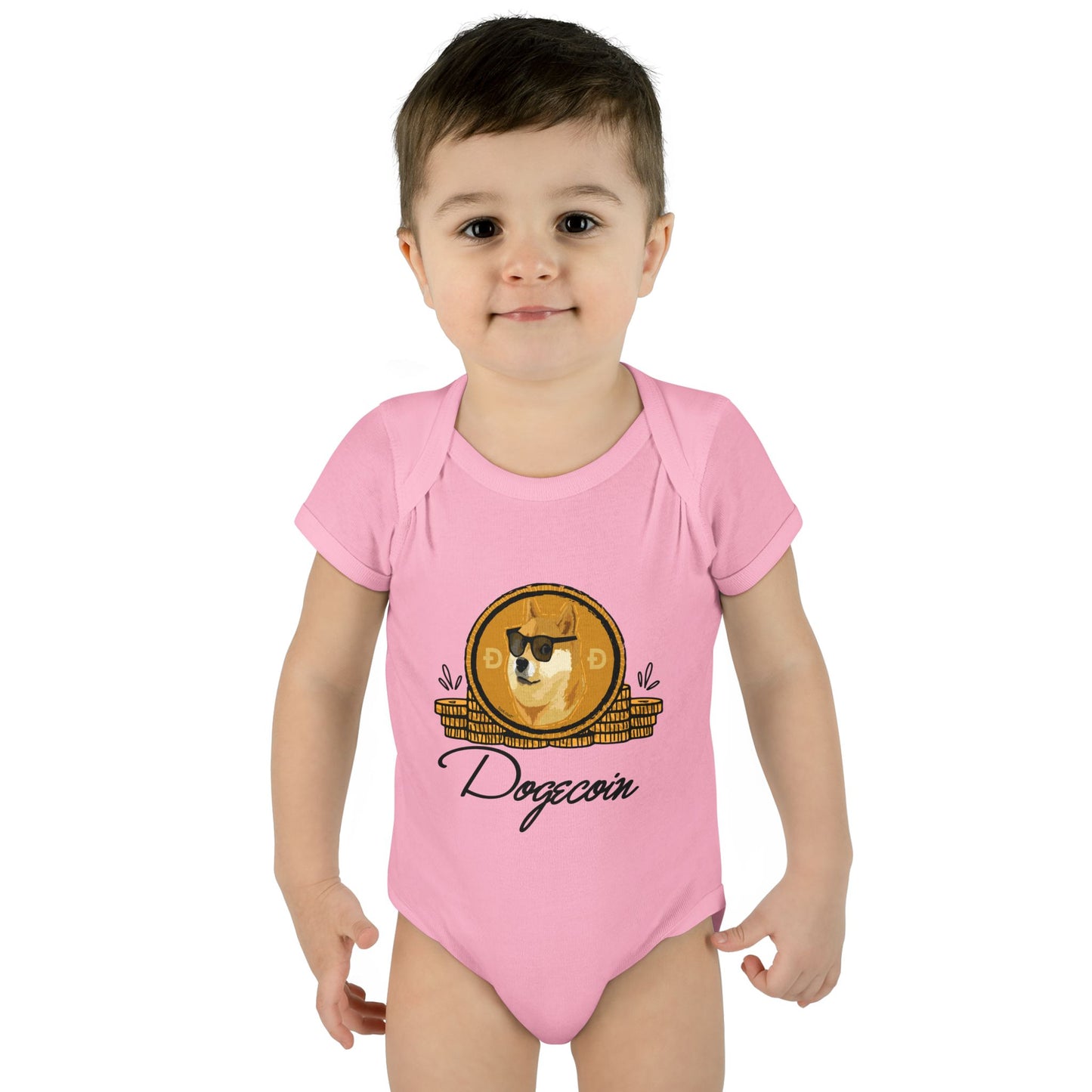 Doge Coins Baby Romper Bodysuit by TOOLOUD
