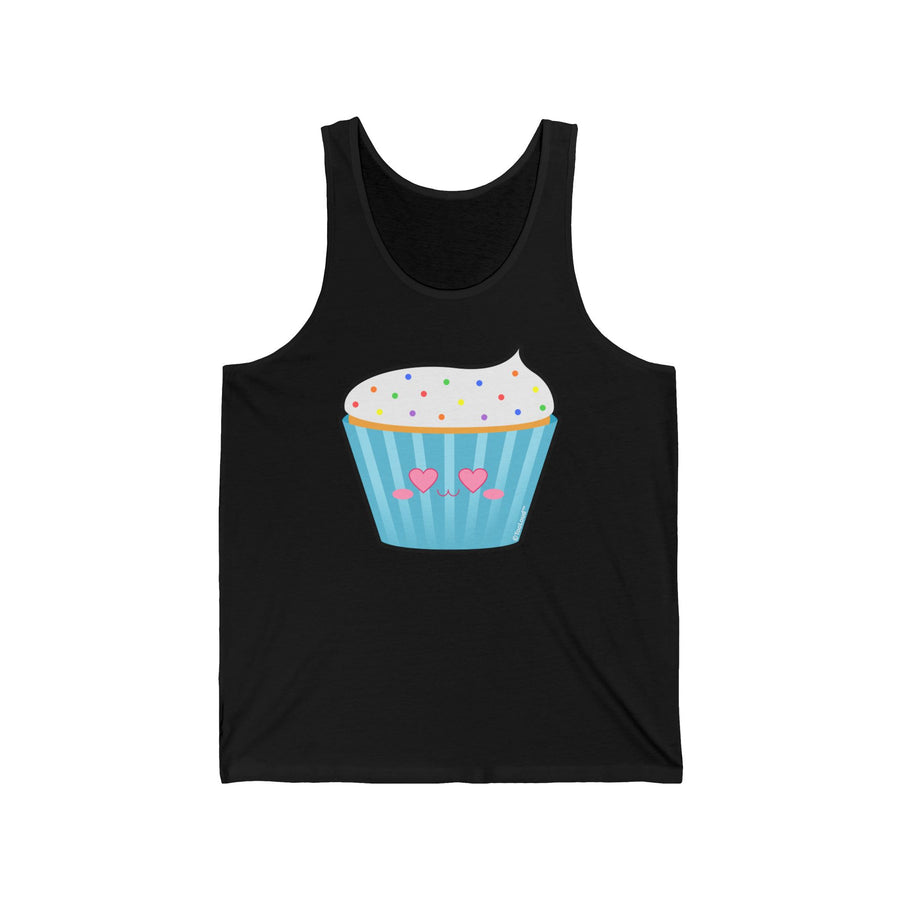 TooLoud Cute Cupcake with Sprinkles - Heart Eyes Women's Jersey Tank Top