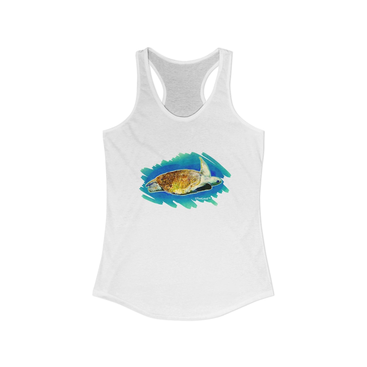 Turtle Watercolor Women’s Racerback Tank Top by TOOLOUD