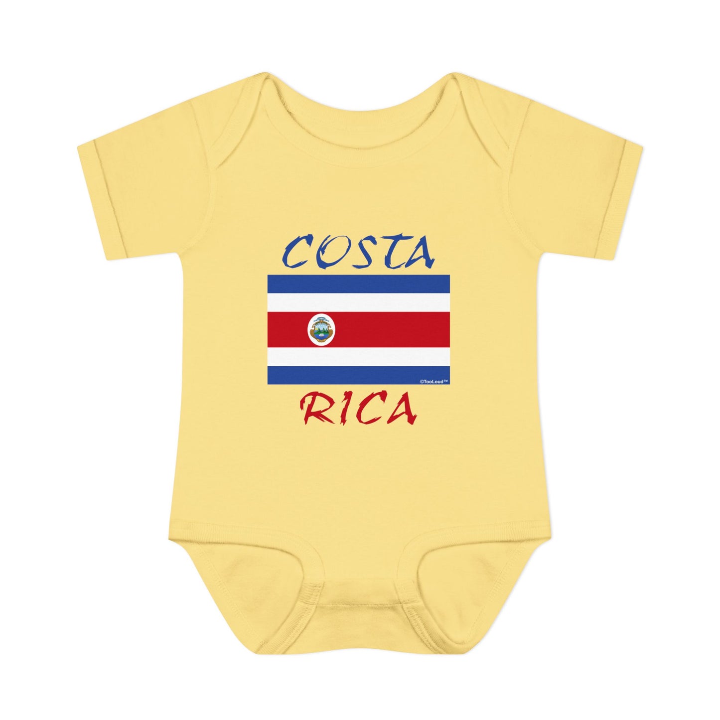 Costa Rica Flag Baby Romper Bodysuit by TOOLOUD