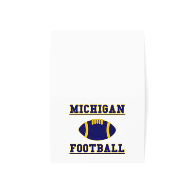 Michigan Football 5"x7" Top Fold Horizontal Blank Greeting Cards by TooLoud - White in (10, 30, or 50 pcs)