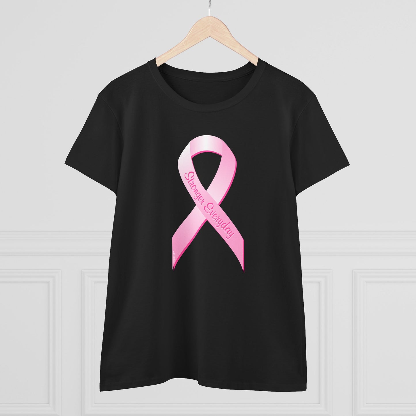 Pink Breast Cancer Awareness Ribbon - Stronger Everyday Women's T-Shirt by TOOLOUD