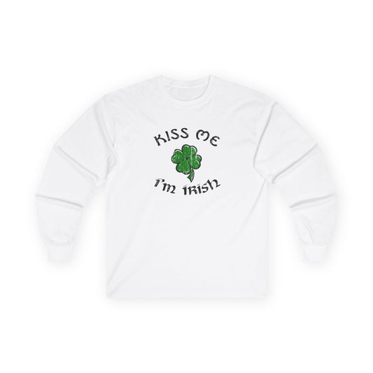 Kiss Me I'm Irish Unisex Long Sleeve Shirt by TOOLOUD