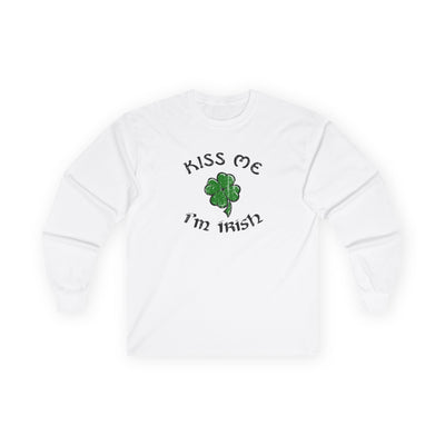 Kiss Me I'm Irish Unisex Long Sleeve Shirt by TOOLOUD