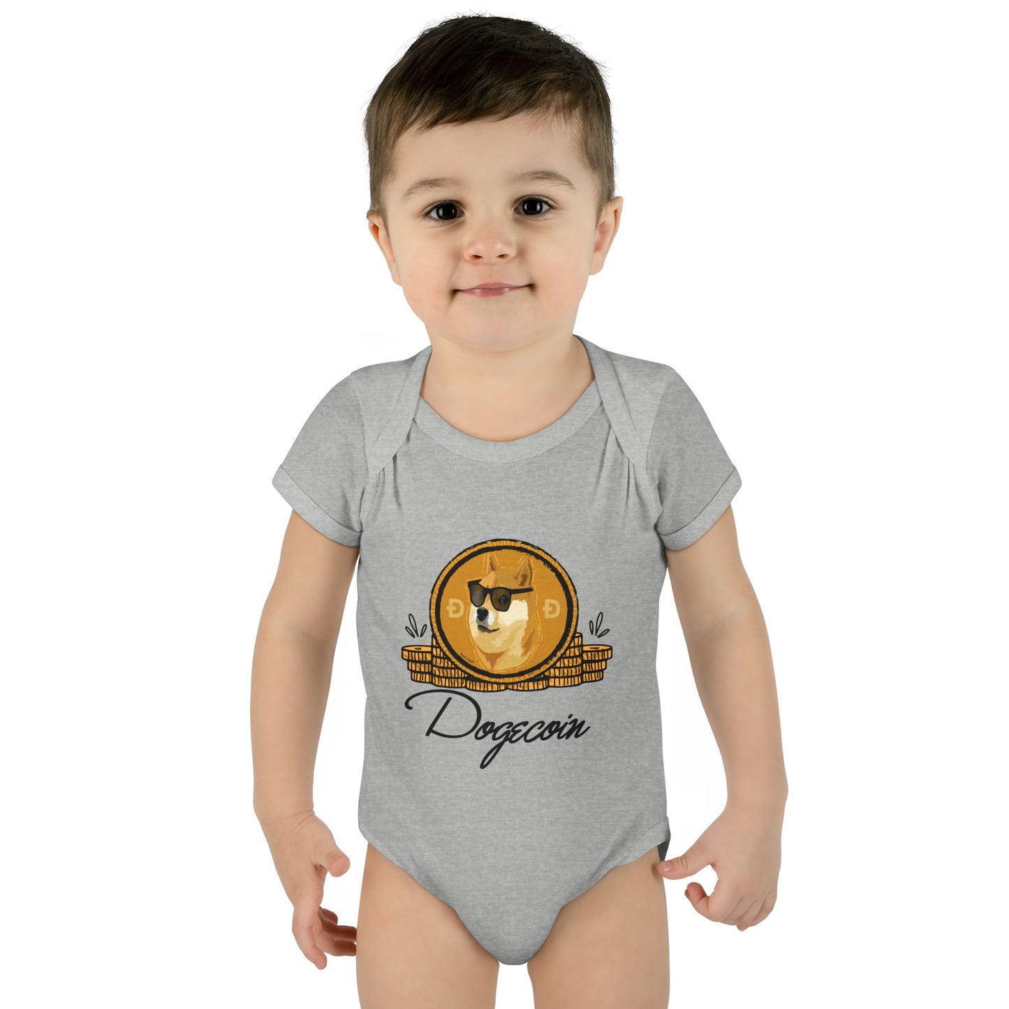 Doge Coins Baby Romper Bodysuit by TOOLOUD