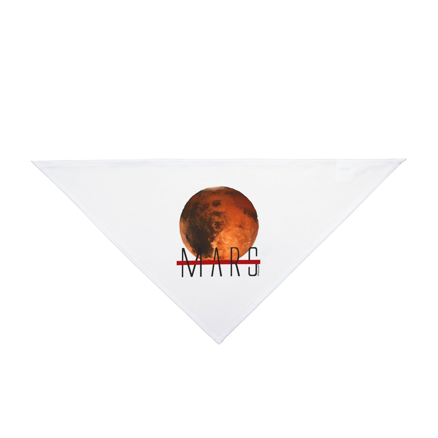 Planet Mars Text Printed White Dog/Pet Bandana 2 sizes by TOOLOUD