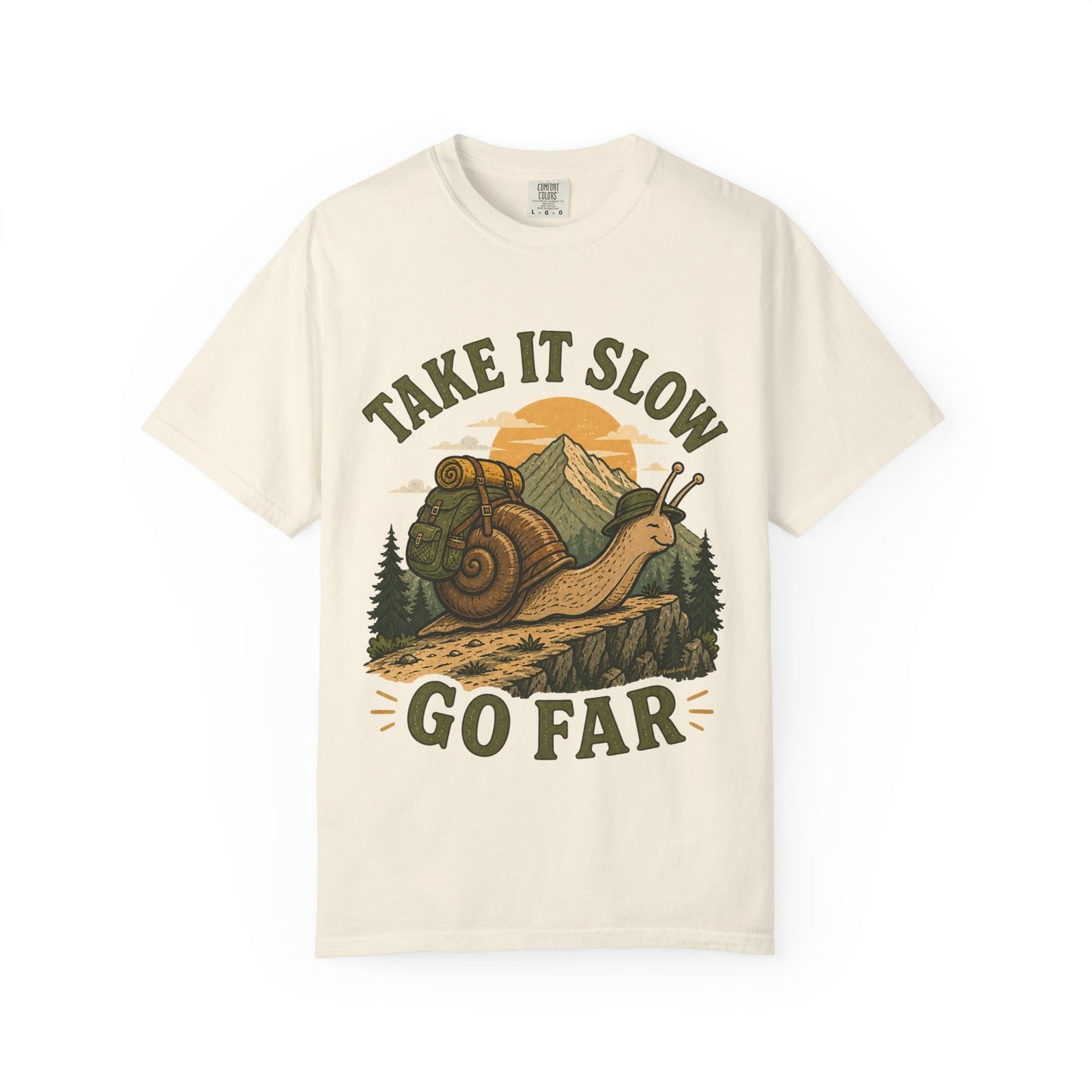 Take It Slow, Go Far – Unisex Garment-Dyed Adult T-Shirt