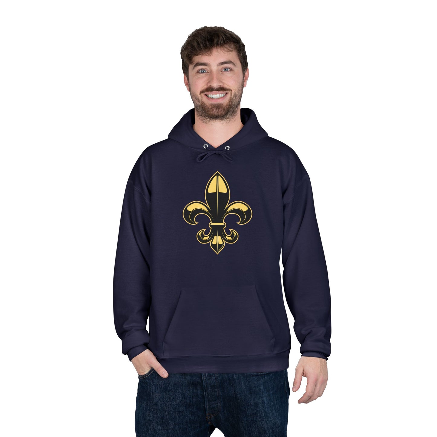 Golden Fleur de Lis Dark Hoodie Sweatshirt by TOOLOUD