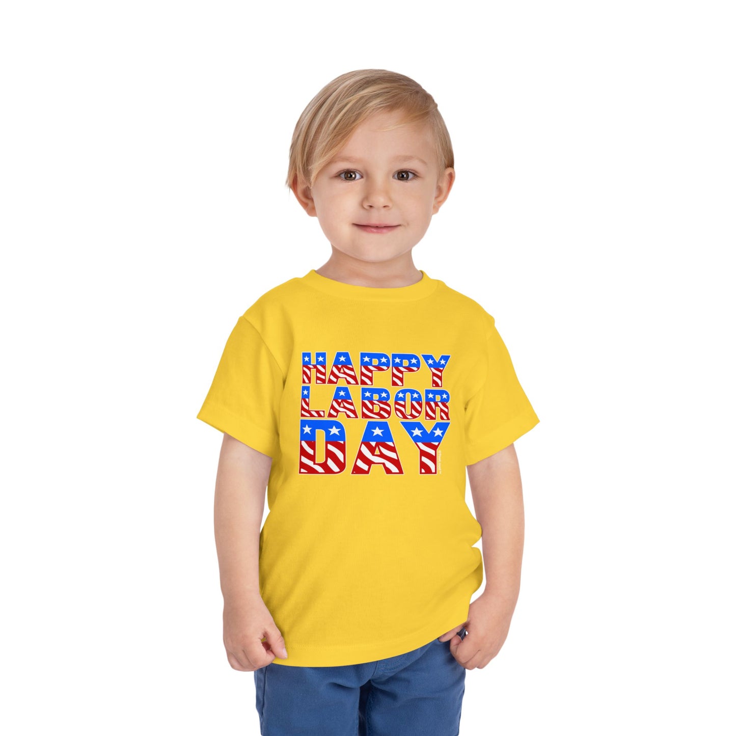 Happy Labor Day ColorText Toddler T-Shirt by TOOLOUD
