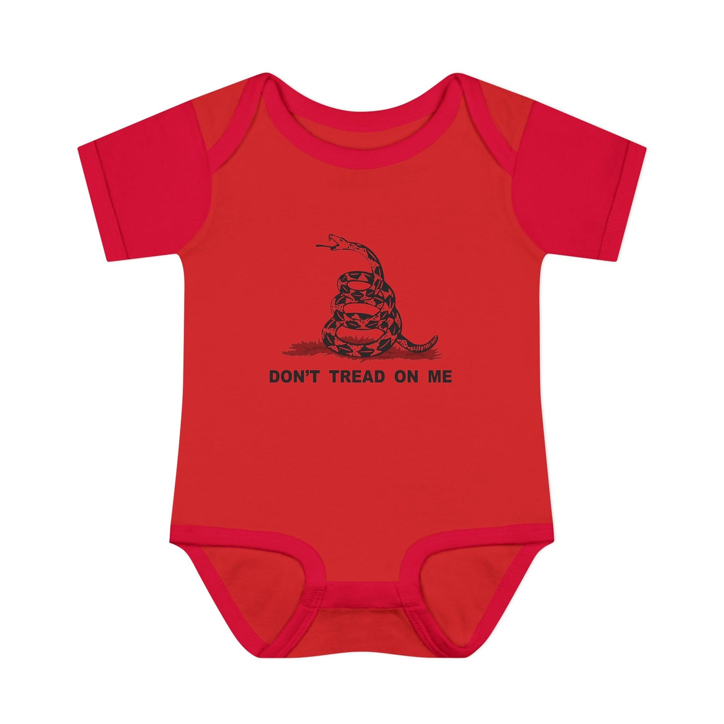 Subdued Don't Tread On Me Gadsden Flag Rattlesnake Infant One Piece Bodysuit by TOOLOUD