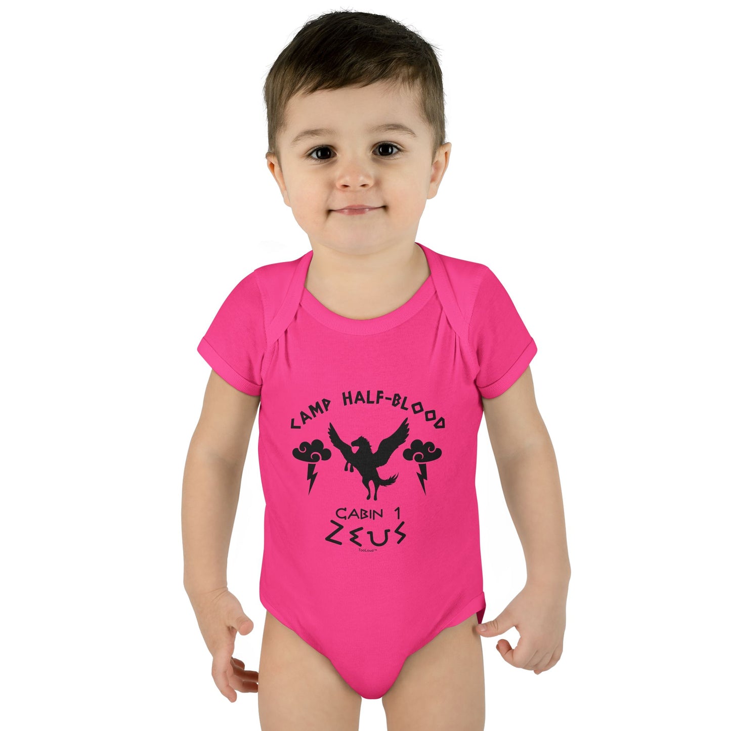 Camp Half Blood Cabin 1 Zeus Baby Romper Bodysuit by TOOLOUD