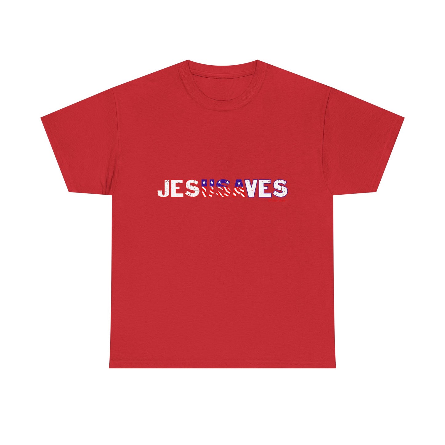 JesUSAves - Jesus Saves USA Design Adult Dark T-Shirt by TOOLOUD