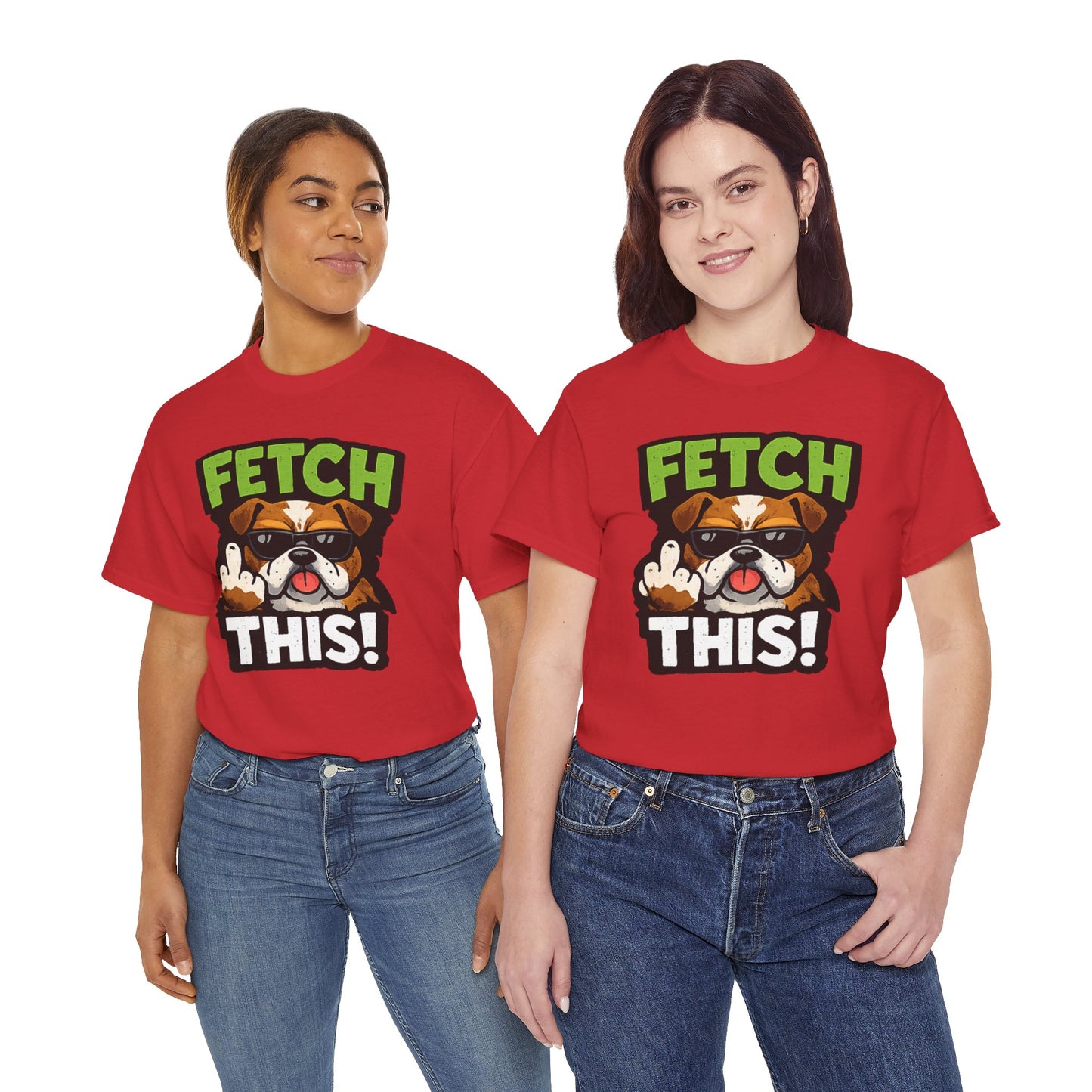 Fetch This! Middle Finger Adult Unisex T-Shirt by TOOLOUD