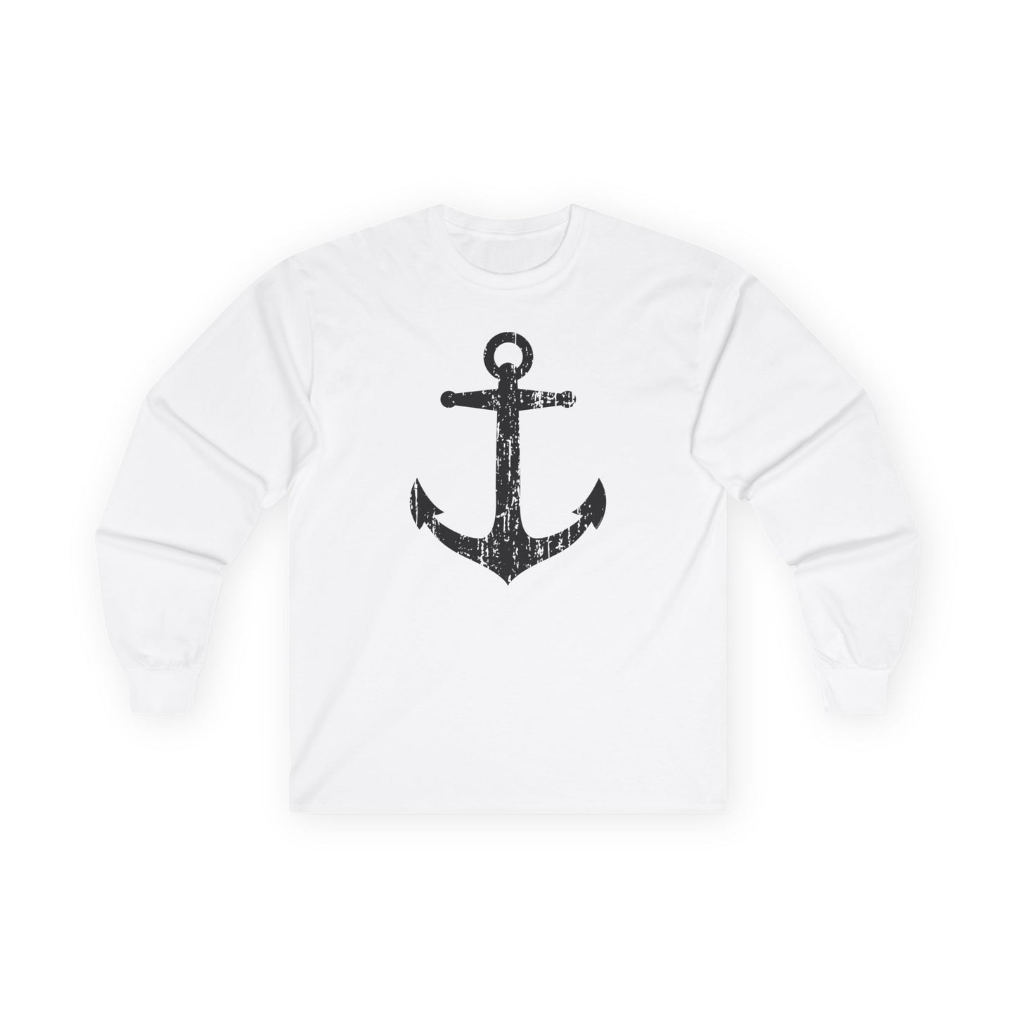 Distressed Nautical Sailor Anchor Adult Long Sleeve Shirt by TOOLOUD