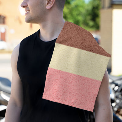 TooLoud Horizontal Neapolitan Ice Cream Micro Terry Rally Sport Towel – 11" x 18"