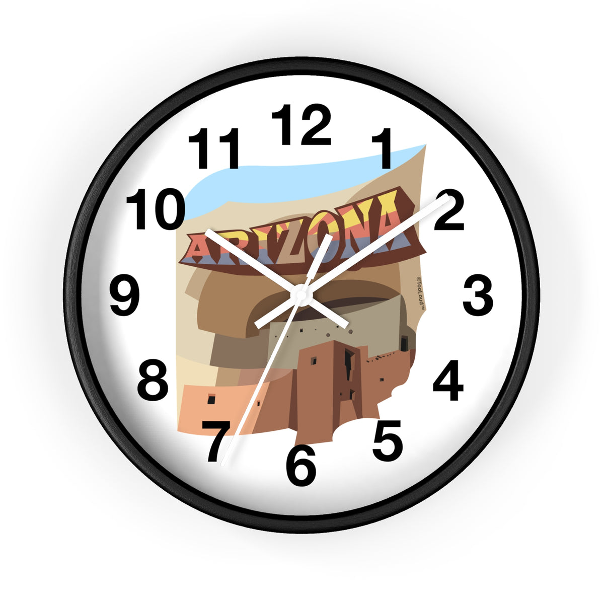 Arizona Montezuma Castle 10" Round Wall Clock with Numbers by TOOLOUD