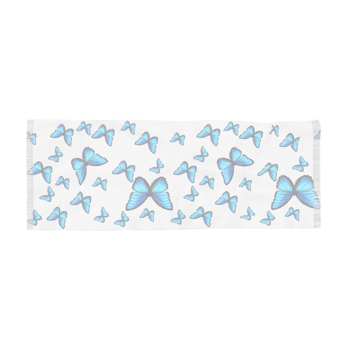 Light Scarf Blue Butterfly Print