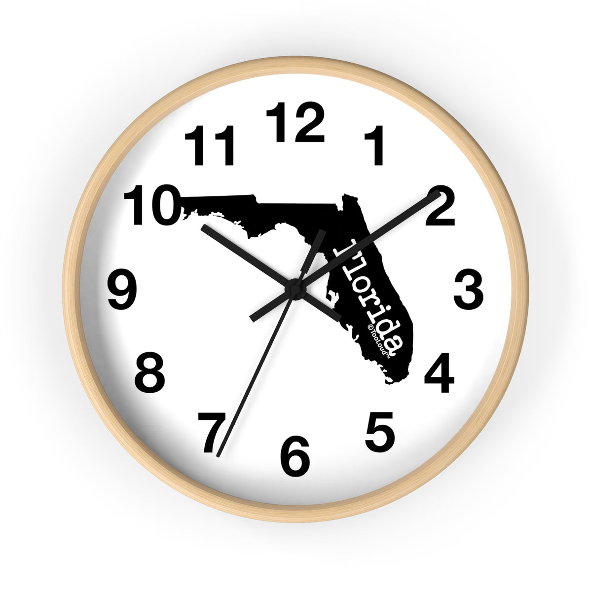 Florida – United States Shape 10" Round Wall Clock with Numbers by TOOLOUD