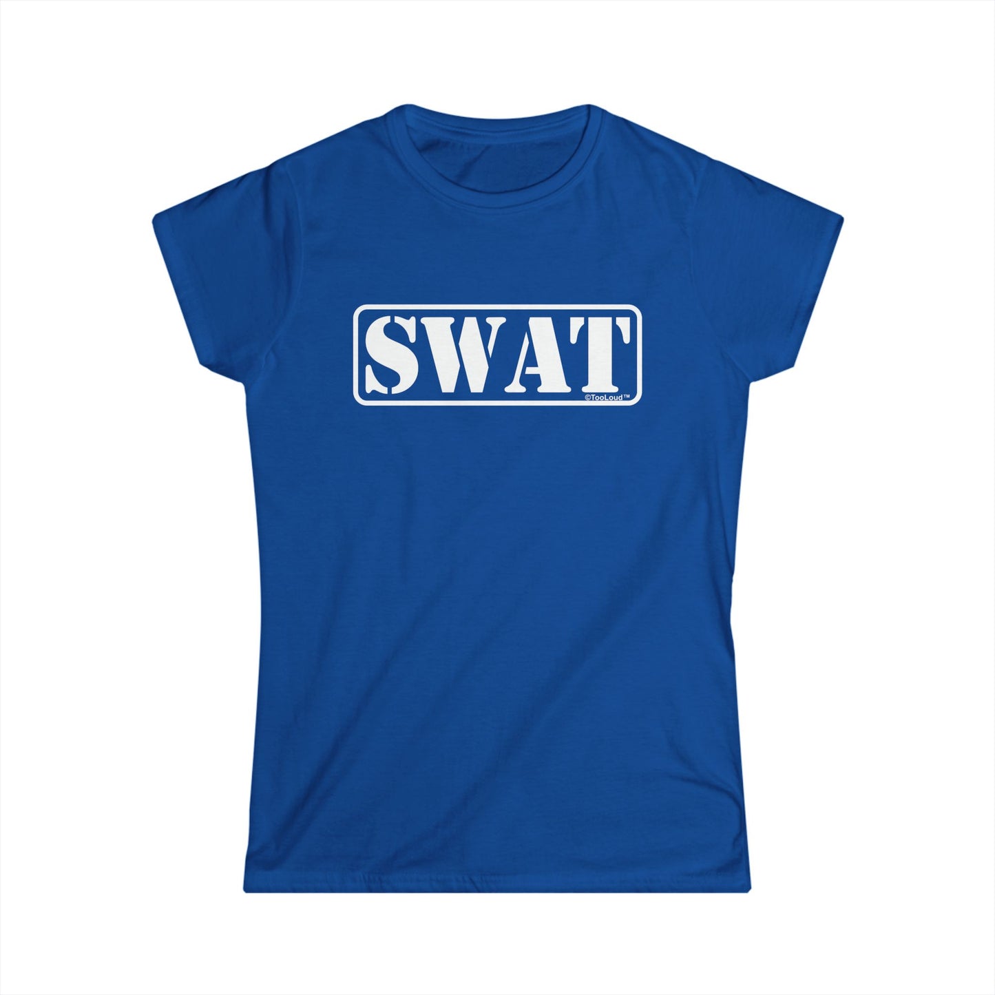 SWAT Team Logo – Text #2 Women’s Fitted Dark T-Shirt by TOOLOUD™