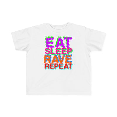 TOOLOUD Eat Sleep Rave Repeat Color Toddler T-Shirt