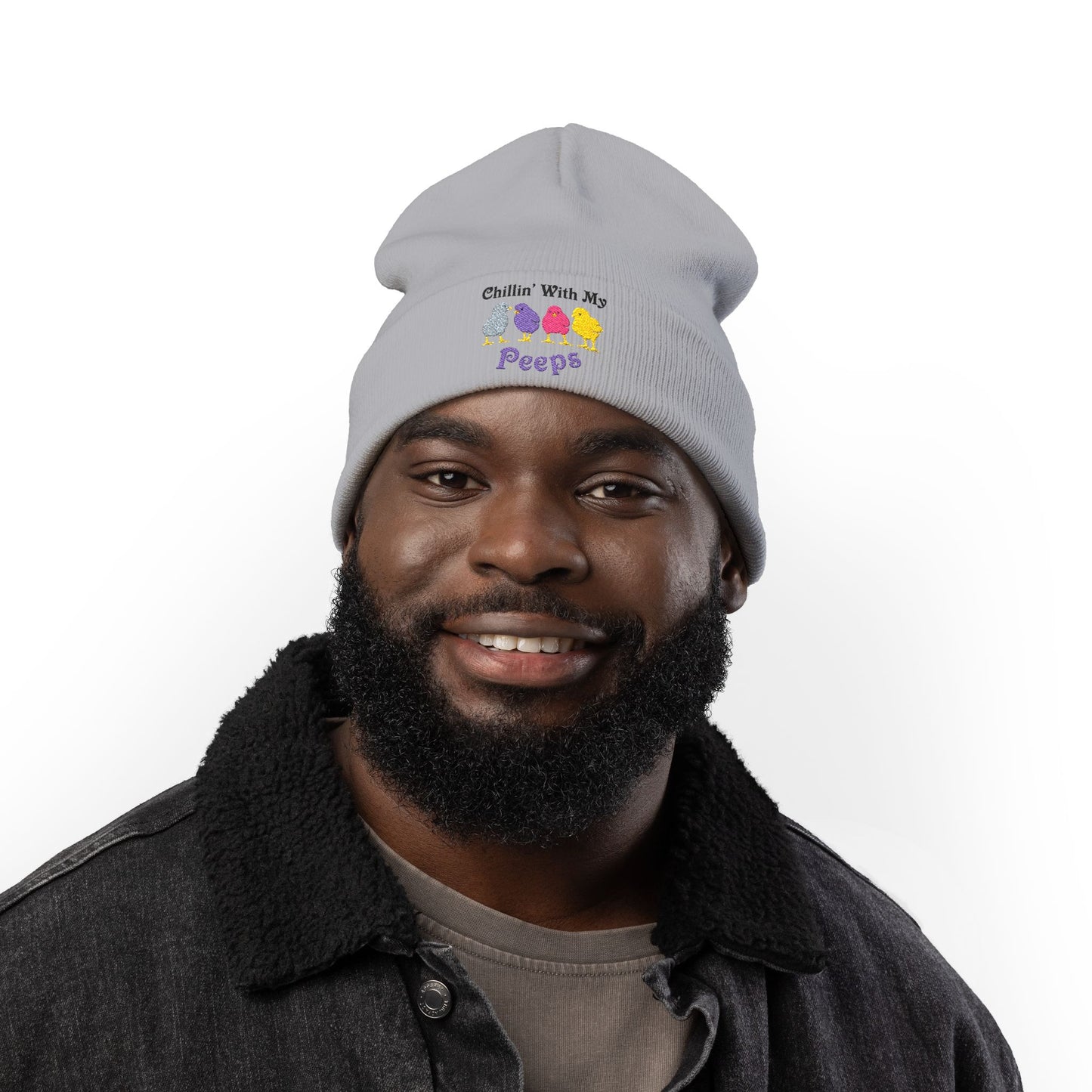Chillin With My Peeps Embroidered Adult Knit Beanie Cap Hat by TOOLOUD