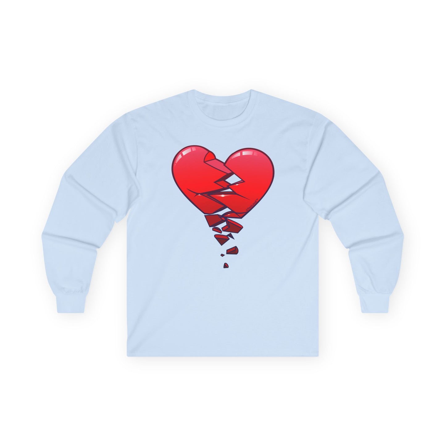 Crumbling Broken Heart Adult Long Sleeve T-Shirt by TOOLOUD