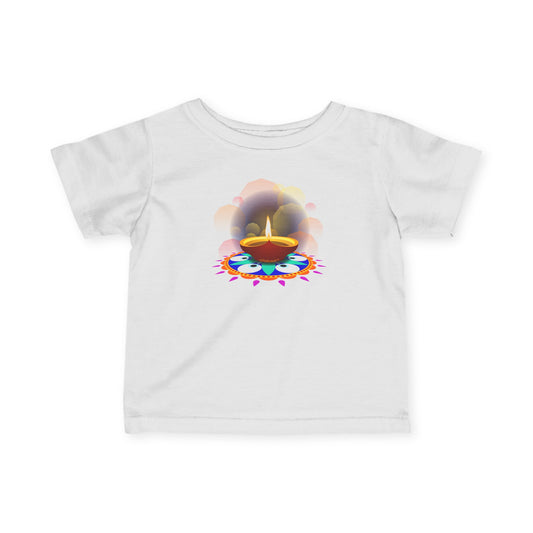 Festive Diya and Rangoli Infant Jersey T-Shirt by TOOLOUD