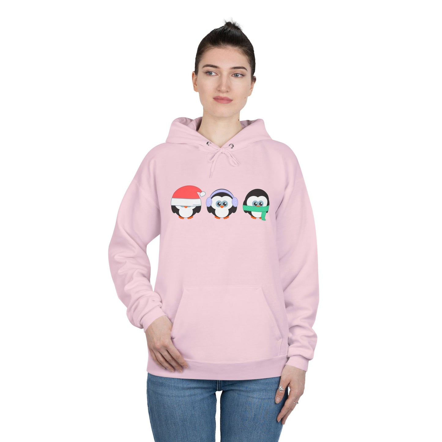 Christmas Penguins See No Evil Hear No Evil Speak No Evil Pullover Hoodie Sweatshirt by TOOLOUD