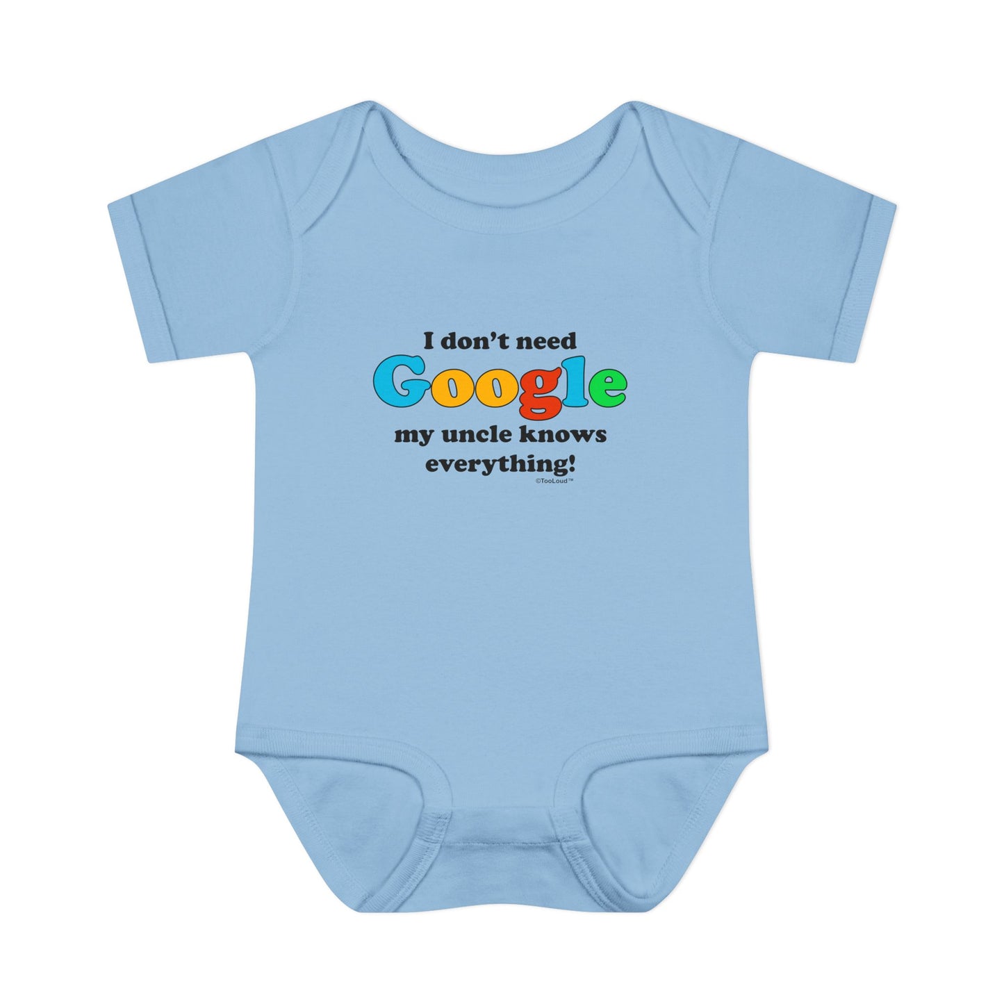 TooLoud "I Don't Need Google – Uncle" Baby Romper Bodysuit Infant Fine Jersey
