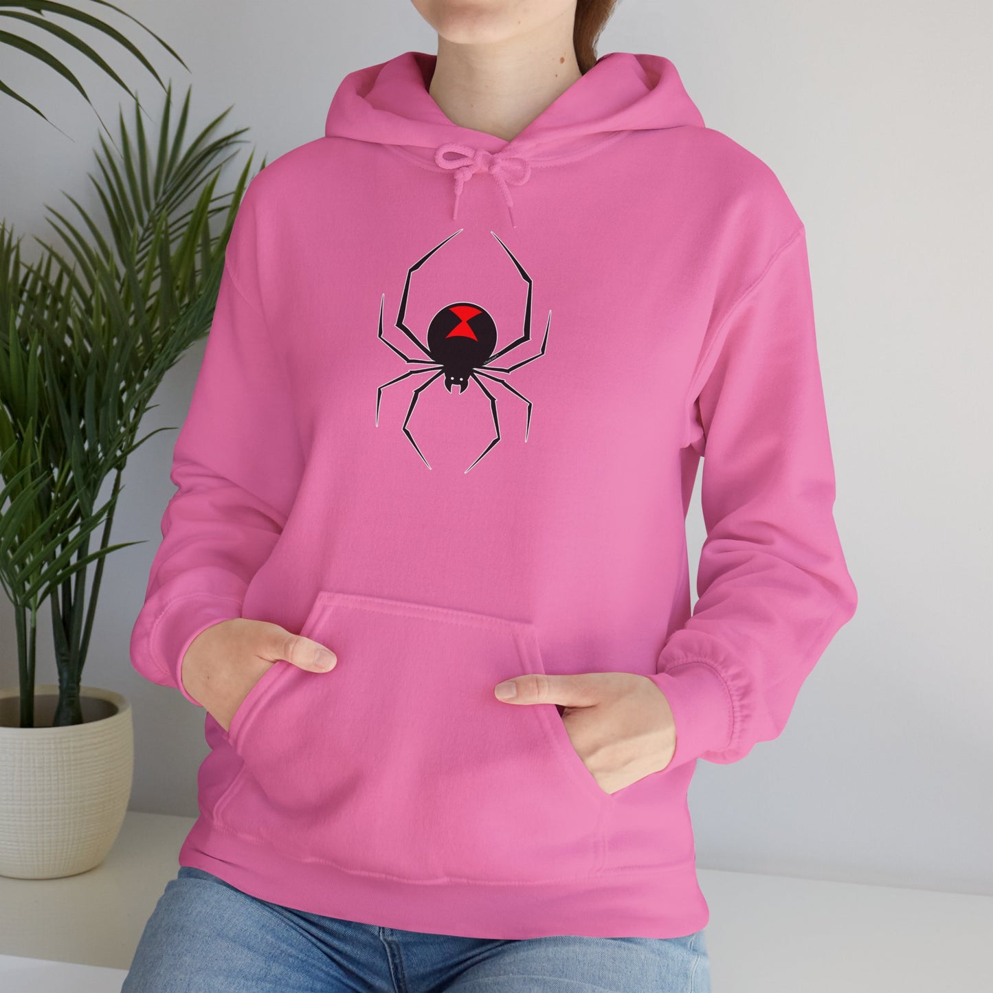 TooLoud Black Widow Spider Design Unisex Hoodie Sweatshirt