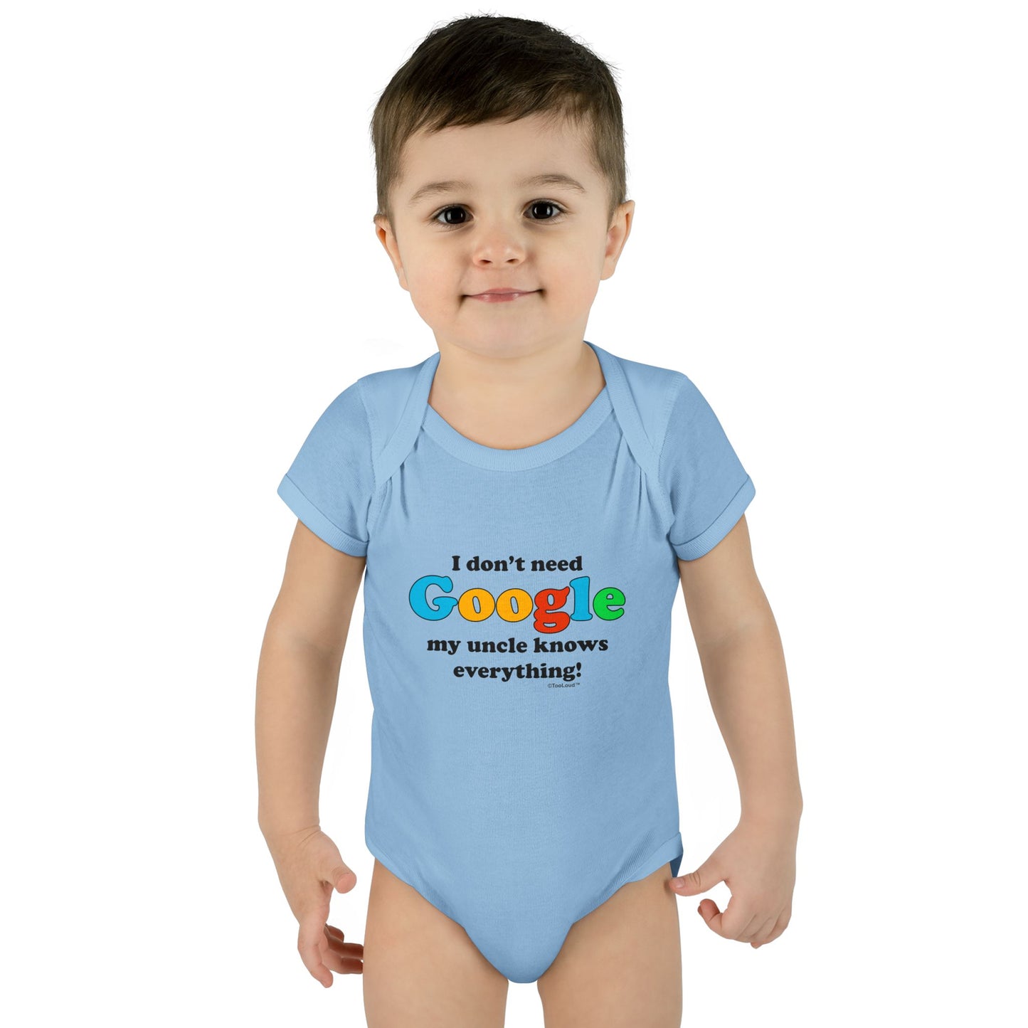TooLoud "I Don't Need Google – Uncle" Baby Romper Bodysuit Infant Fine Jersey