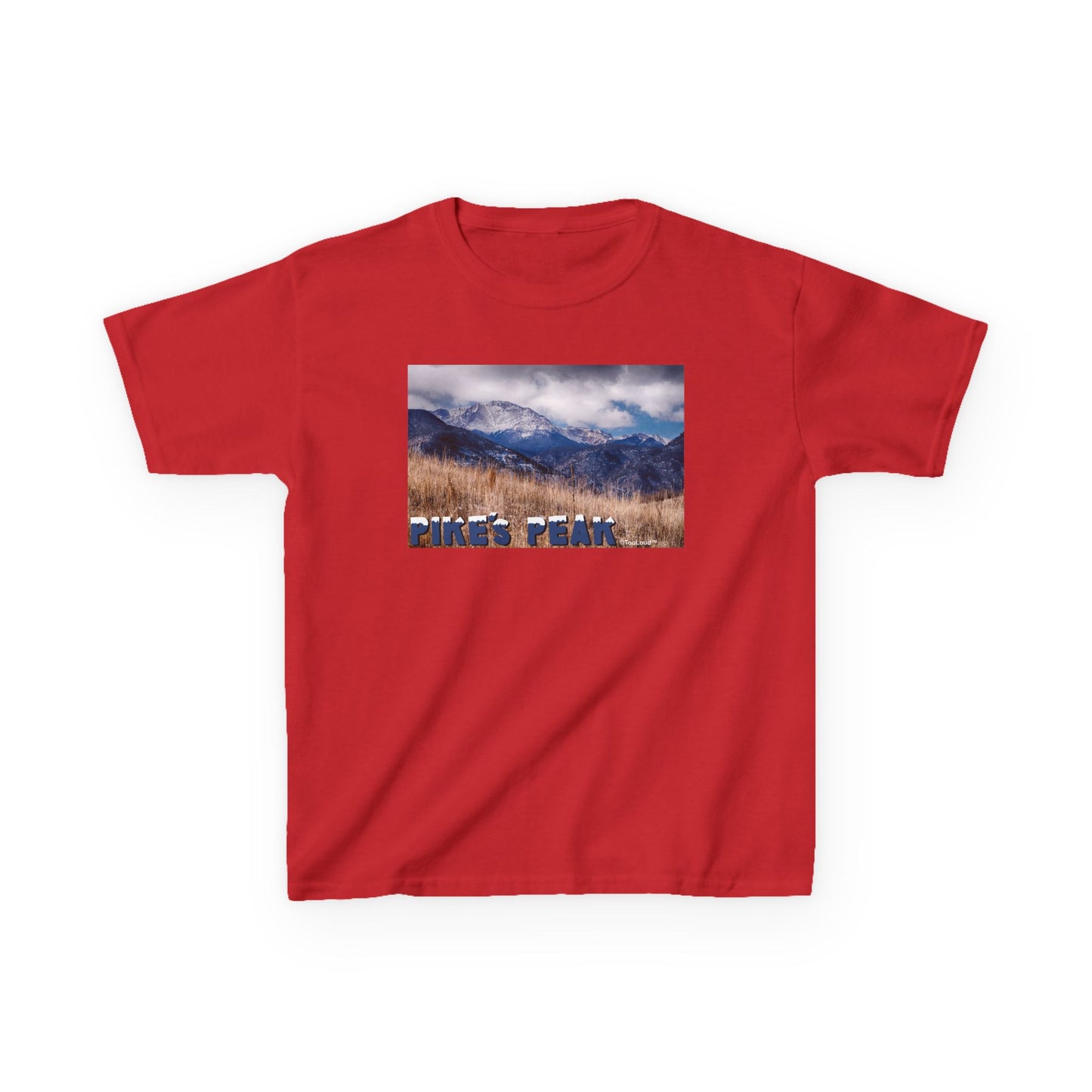 Pikes Peak CO Mountains Text Children’s T-Shirt by TOOLOUD™