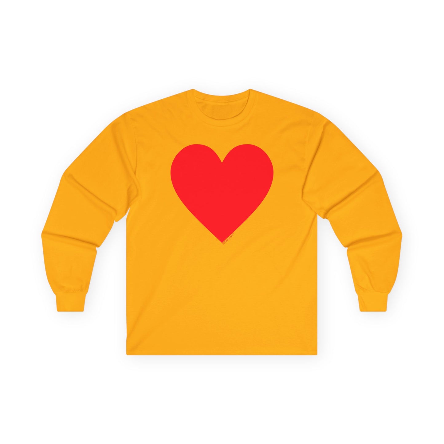 Big Red Heart Romantic Valentine's Day Adult Long Sleeve T-Shirt by TOOLOUD