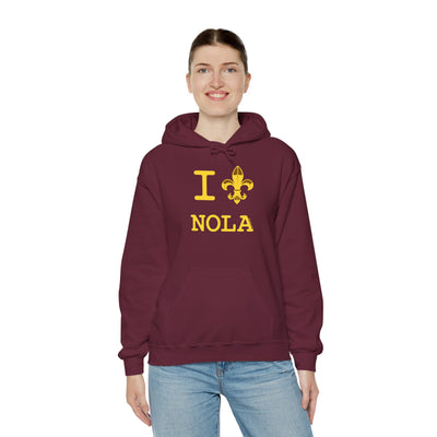 TooLoud I Love NOLA Fleur de Lis Unisex Hoodie Sweatshirt