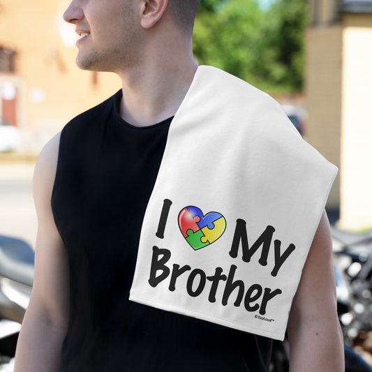 I Heart My Brother – Autism Awareness 11" x 18" Dish Fingertip Towel by TOOLOUD