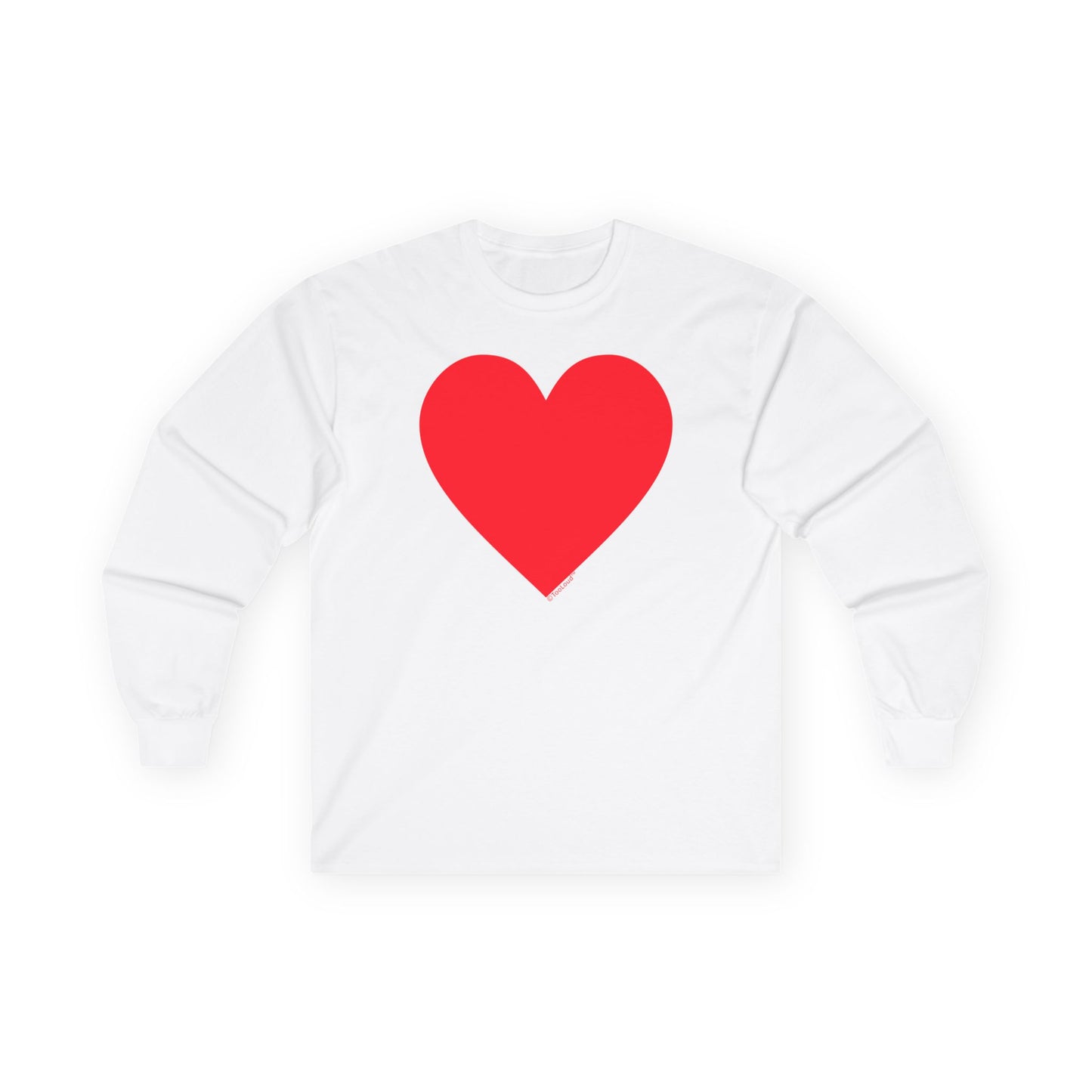 Big Red Heart Romantic Valentine's Day Adult Long Sleeve T-Shirt by TOOLOUD