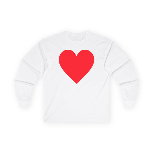 Big Red Heart Romantic Valentine's Day Adult Long Sleeve T-Shirt by TOOLOUD