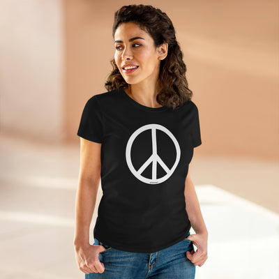 Peace Sign Symbol Women's Cotton T-Shirt by TOOLOUD