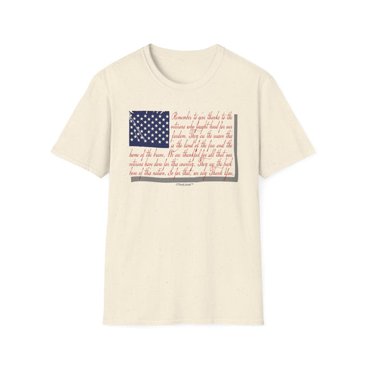 Veterans Scripted Flag Adult T-Shirt by TOOLOUD