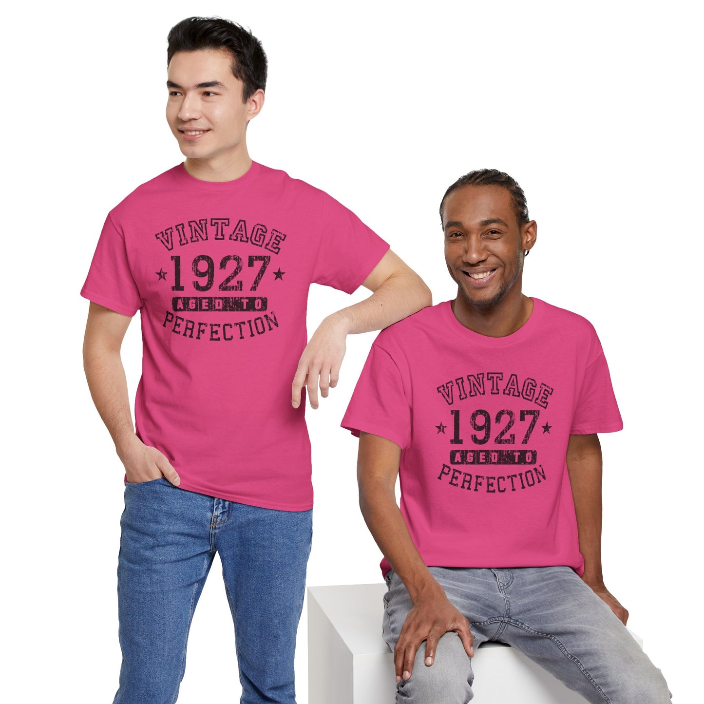 1927 – Adult Unisex Vintage Birth Year Aged to Perfection Birthday T-Shirt by TOOLOUD