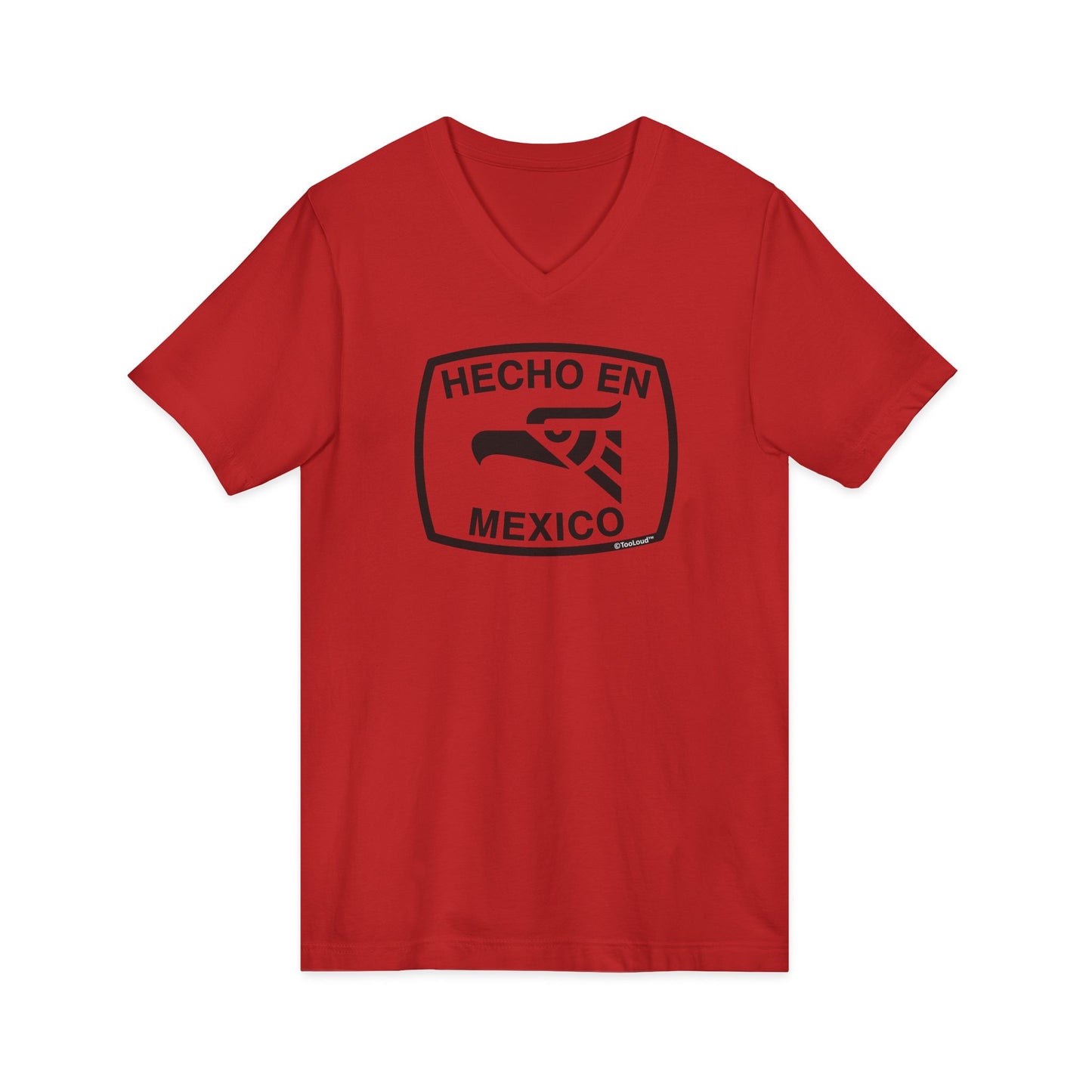 Hecho en México Eagle Symbol with Text Adult V-Neck T-Shirt by TOOLOUD