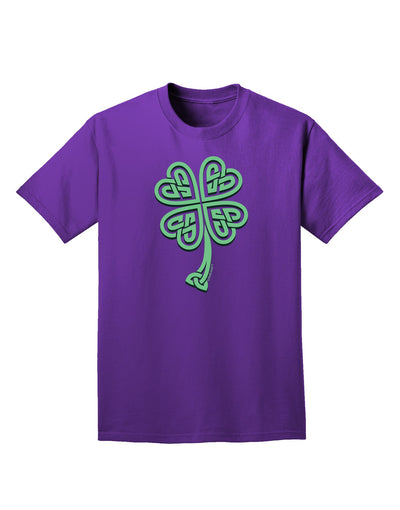 3D Style Celtic Knot 4 Leaf Clover Adult Dark T-Shirt-Mens T-Shirt-TooLoud-Purple-Small-Davson Sales