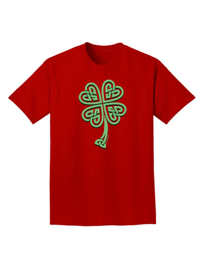 3D Style Celtic Knot 4 Leaf Clover Adult Dark T-Shirt-Mens T-Shirt-TooLoud-Red-Small-Davson Sales