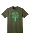 3D Style Celtic Knot 4 Leaf Clover Adult Dark T-Shirt-Mens T-Shirt-TooLoud-Military-Green-Small-Davson Sales