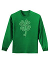 3D Style Celtic Knot 4 Leaf Clover Adult Long Sleeve Dark T-Shirt-TooLoud-Kelly-Green-Small-Davson Sales