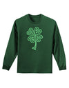 3D Style Celtic Knot 4 Leaf Clover Adult Long Sleeve Dark T-Shirt-TooLoud-Dark-Green-Small-Davson Sales